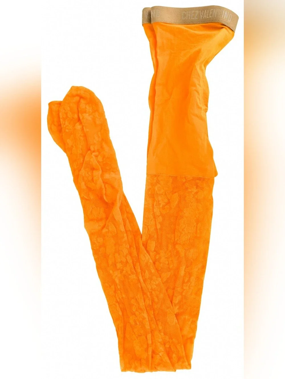 Nwt Sz Small $790 Valentino Bright Orange Patterned Women's Lace Thighs